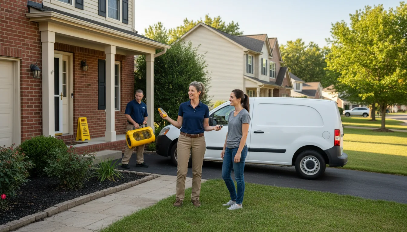Residential water damage restoration in Ashley, IL